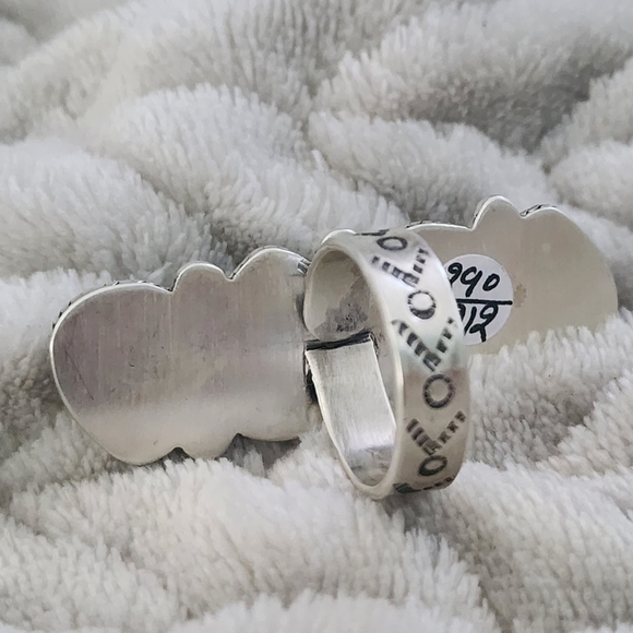 Turquoise Golden Hill Hills Teardrop Sterling Silver Ring Adjustable 8 & Up - Picture 6 of 6